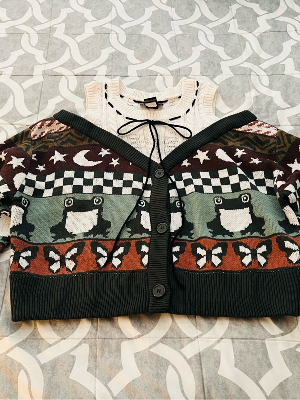 Thorn & Fable Chunky Fair Isle Sweater - Green Multi